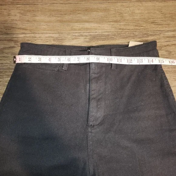 Quince Stretch Cotton Twill Wide-Leg Crop Pant NWOT Black Size 27 - Picture 4 of 7